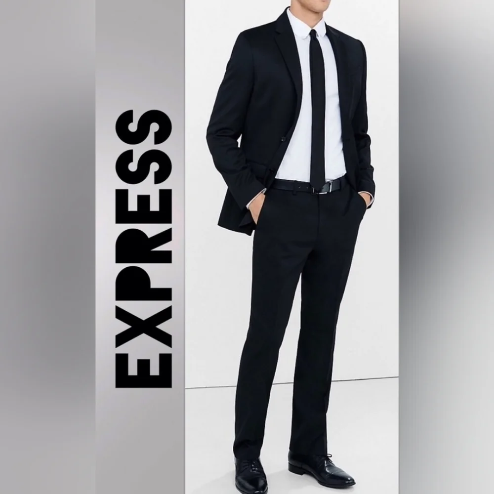 Express Producer men's dress pants black Black size 33 x 34 modern fit - Picture 1 of 6